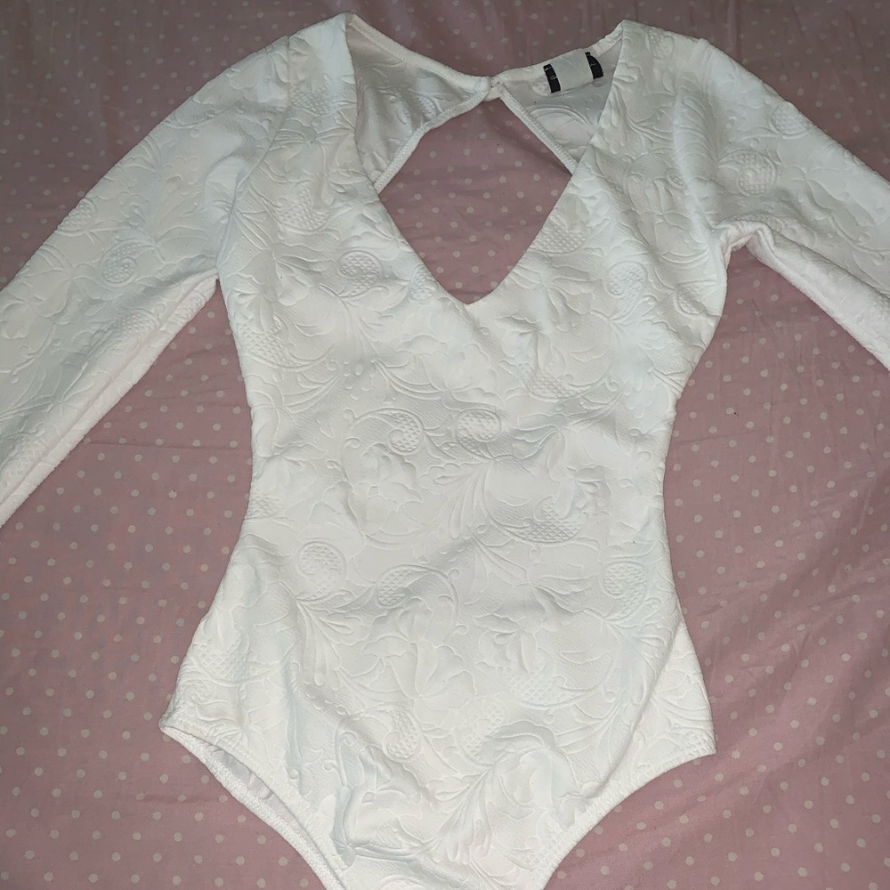 White cut out bodysuit